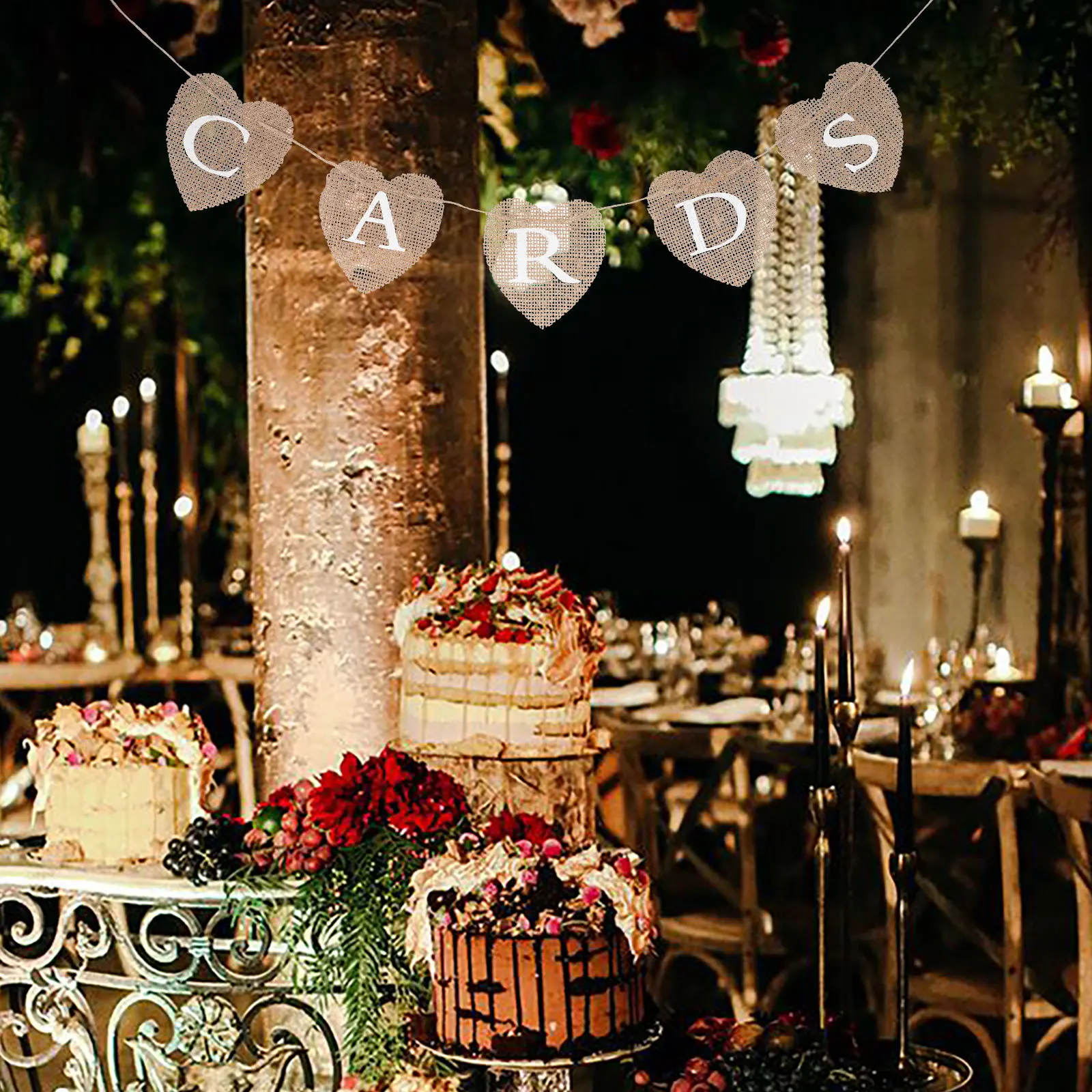 

Party Garland Hessian Bunting Banner 12M Length 9Cm Flags Vintage Rustic Wedding Decor Cards Heart Shape Party Decor