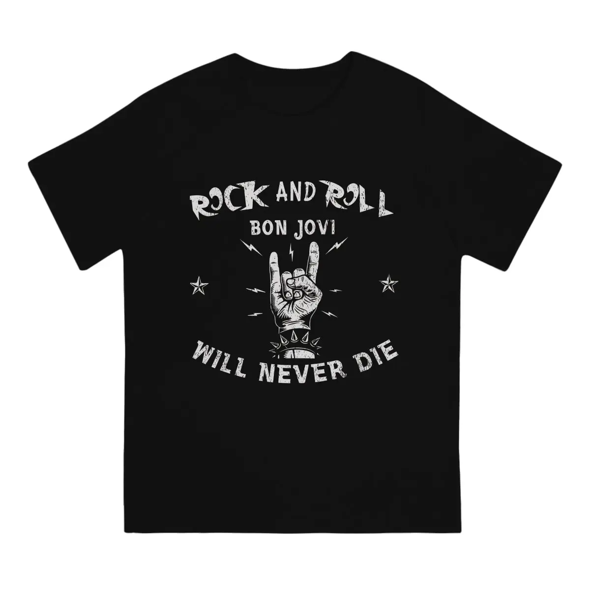 Bon Jovi Will Never Die TShirt For Male Rock N Roll Clothing Novelty Polyester T Shirt Comfortable