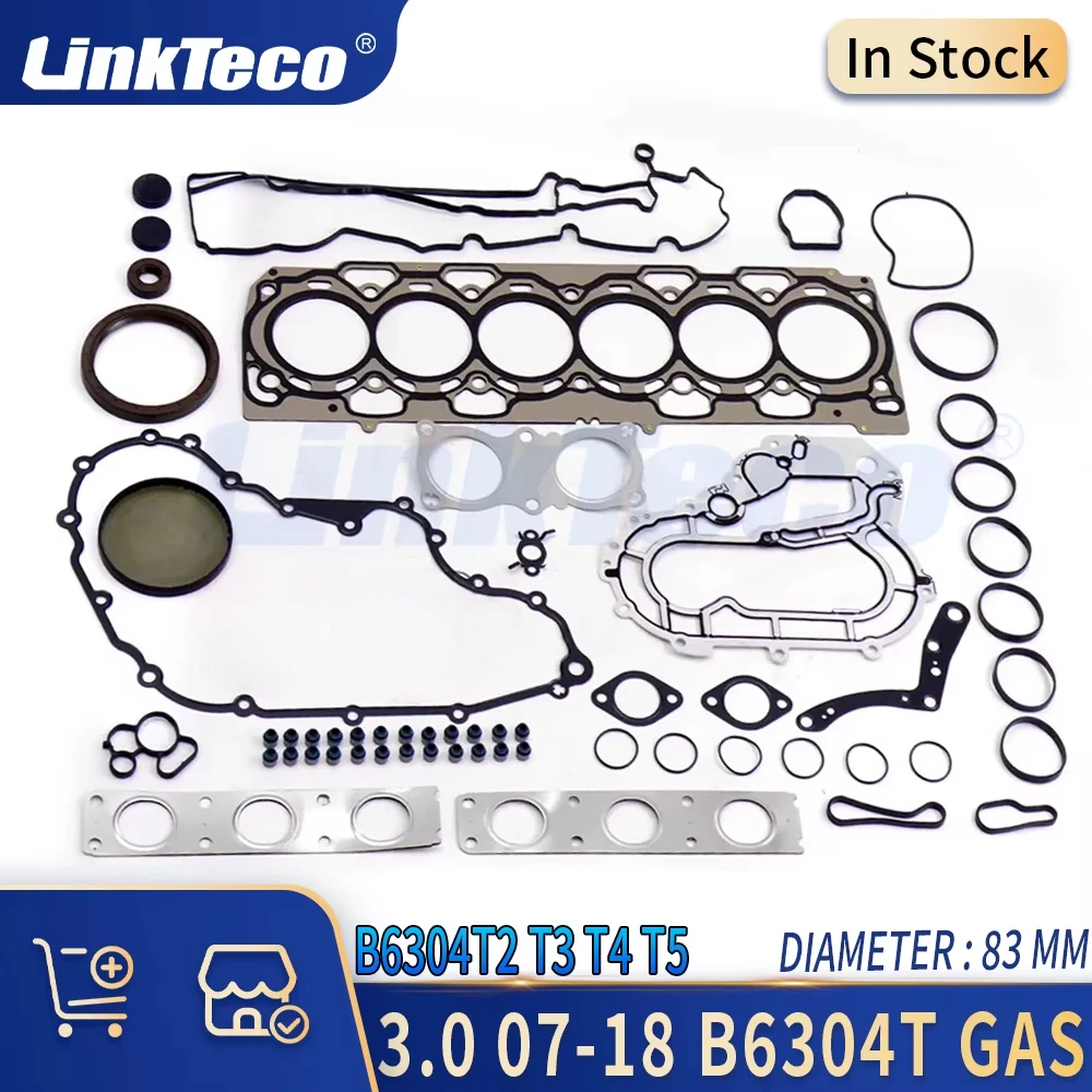 Auto Engine Parts Full Gasket Set O-Rings Seals Kit Fit 3.0 L T 07-18 B6304T For Volvo S60 S80 V60 V70 XC60 XC70 T2 T3 T4 T5