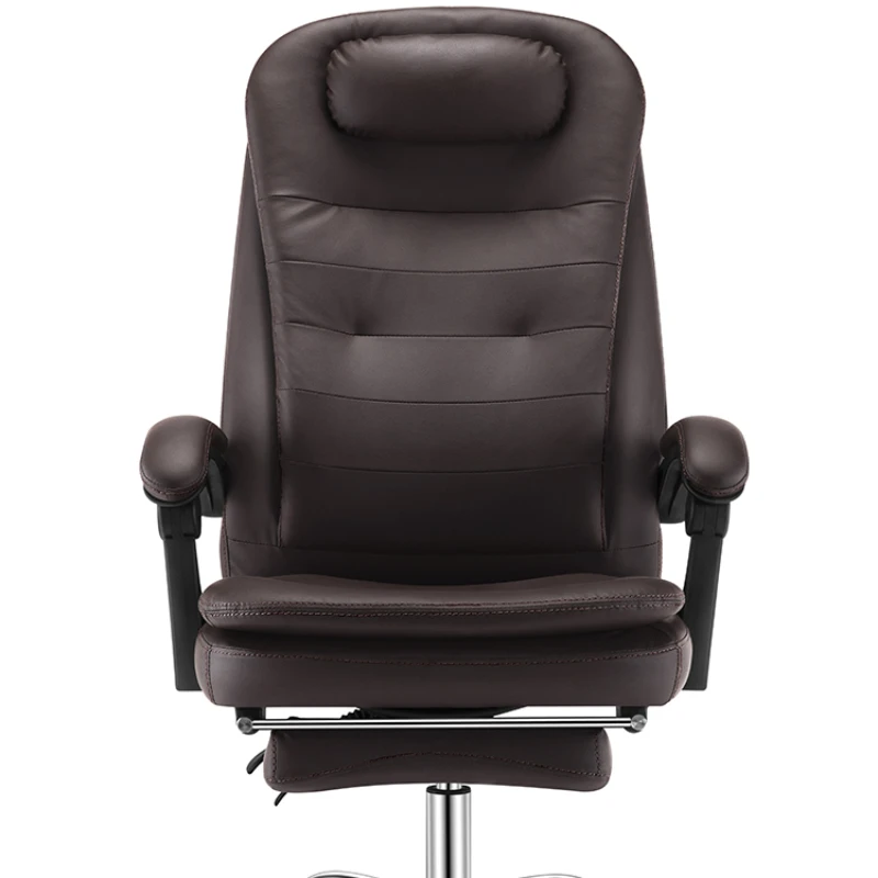 LTT OfficeComputer Chair Lunch Break Reclining Swivel Chair Home Study Desk Chair Seat Leather