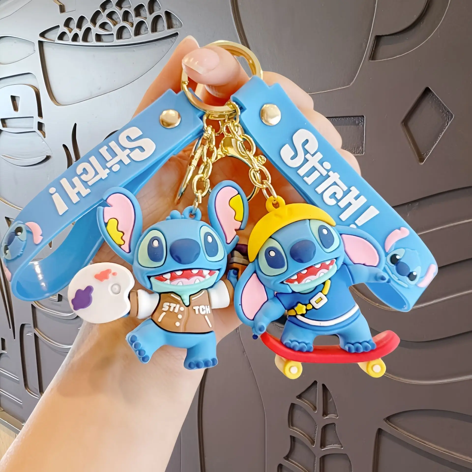 Disney Lilo & Stitch Keychain Doll Keyring Fashion Couple Bag Ornament Pendant Mobile Phone Bag Key Chain Hanging Jewelry Gifts