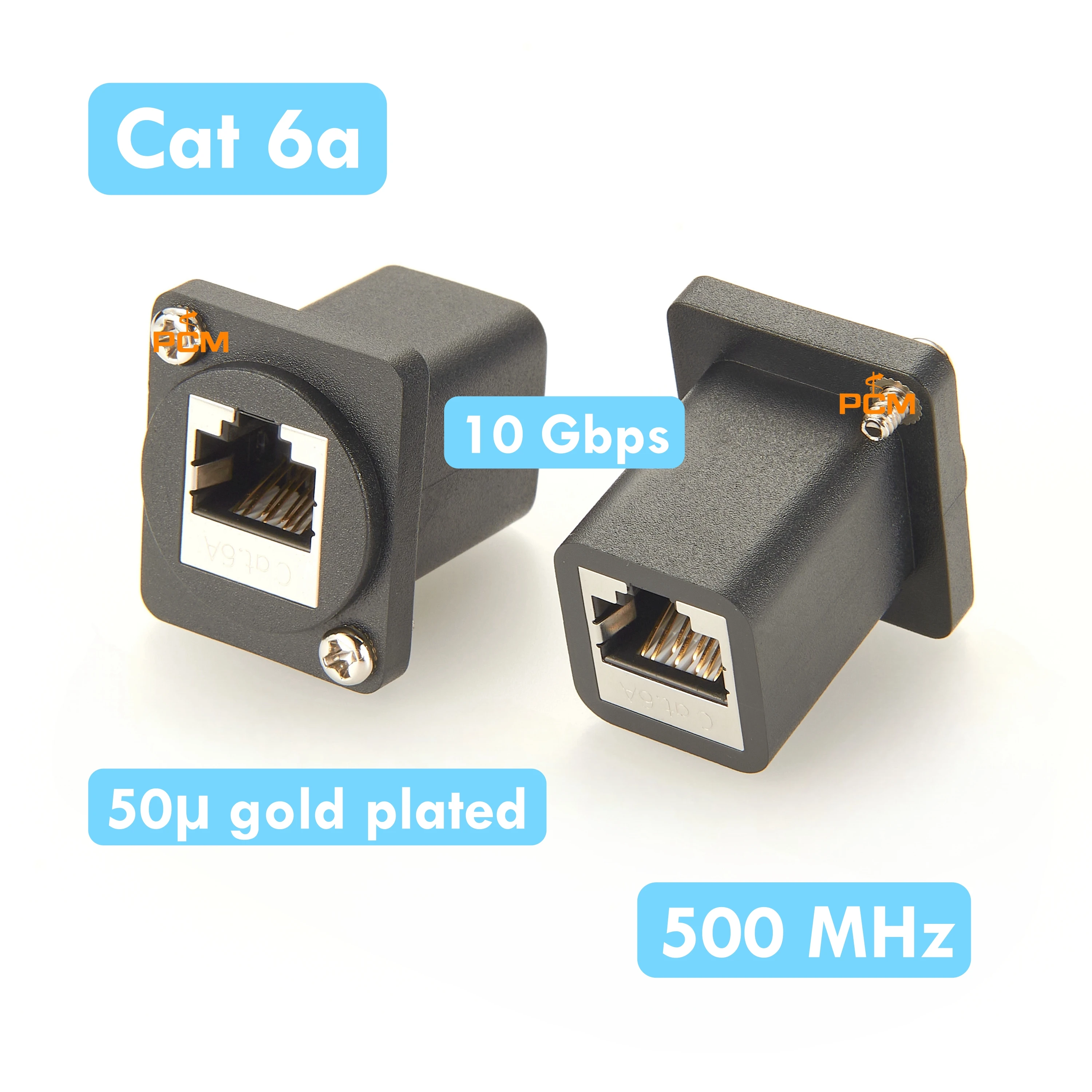 2 Pcs Ethernet GigE RJ45 Cat 6A EtherCON Feedthru Modular Panel Mount Connector Switchcraft EH Series Neutrik NE8FDX-P6