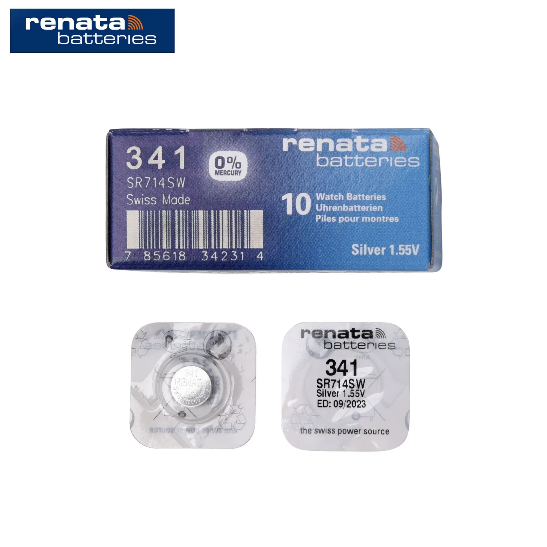 بطارية ساعة أكسيد الفضة Renata ، SR714SW ، شتوية ، علامة تجارية أصلية ، Renata714