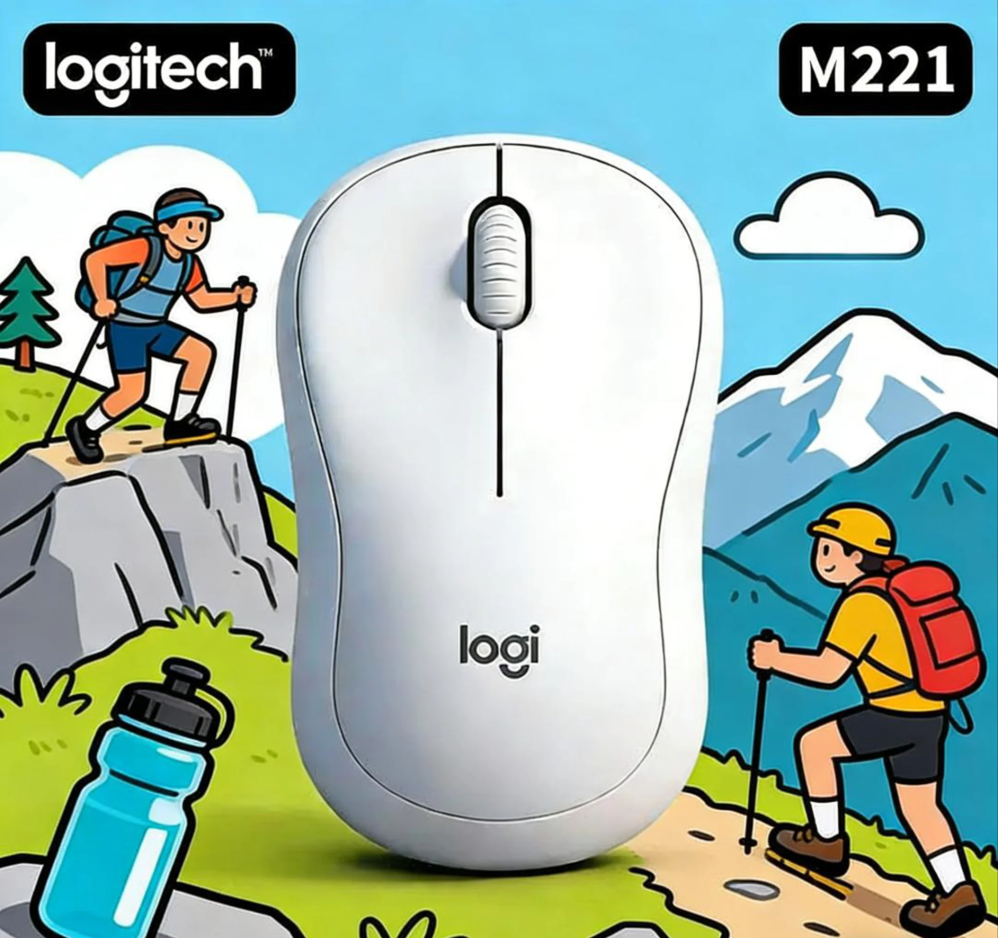 

Logitech M221 Silent Wireless Esports Gaming Mouse, Ergonomic Dual-Mode & Lightweight Durable, High Precision + M750/M650/M330