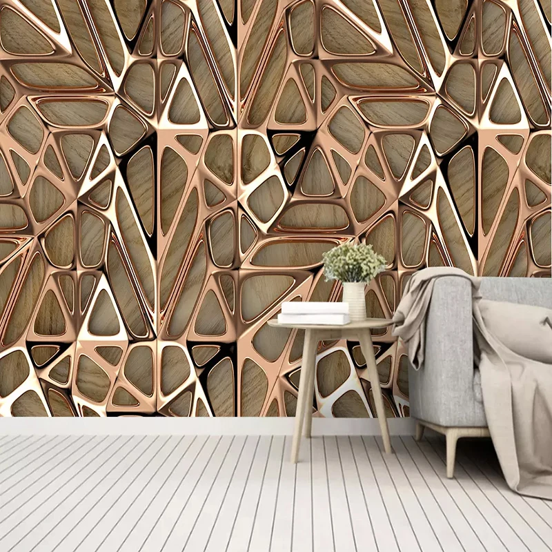 

Custom Photo Wallpaper 3D Art Metallic Style Geometric Pattern Mural Living Room Bedroom Home Decor Abstract Wall Painting 3 D