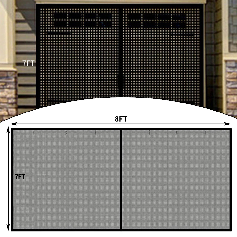 8x7 Feet 8x7 Feet Screen Fiberglass Screen Door Designed For 1-Car Garages Fiberglass Material Perfect Fit For Garage Doors