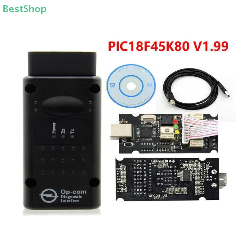 2021 200603a OPCOM V5 PIC18F458 OP COM 1.99 Support Flash Firmware Update OP-COM CAN BUS OBD2 Car Diagnostic Tool For Opel