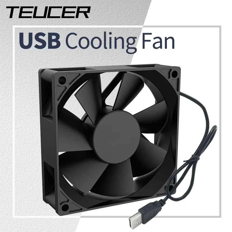 

Вентилятор охлаждения Teucer 8/12/14 см, 5 В, USB, с металлической сеткой и подставкой для роутера, ТВ-приставки