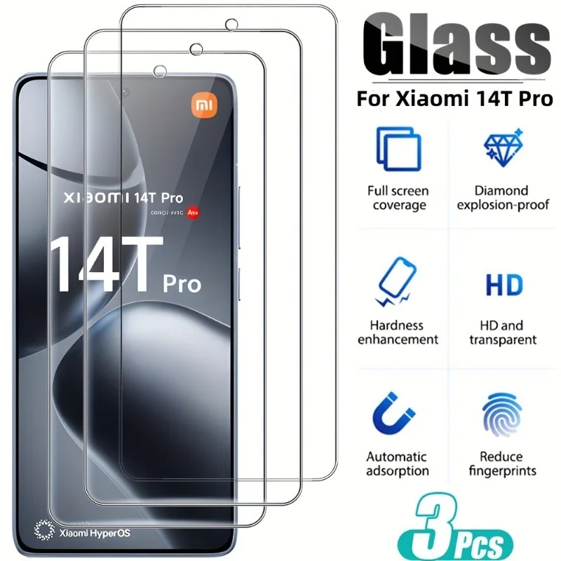 

3Pcs 9H Hardness Tempered Glass Screen Protector For Xiaomi 14T 13T 12T 11T 14T Pro Special High Definition Transparent Glass