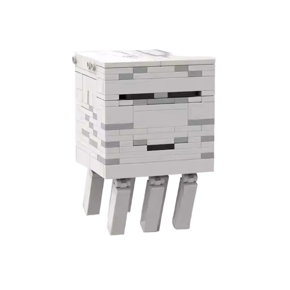 MOC Game World Nether Ghast Monster اللبنات تجميع نموذج الطوب لغز إبداعي مناسب لهدية العائلة والأصدقاء