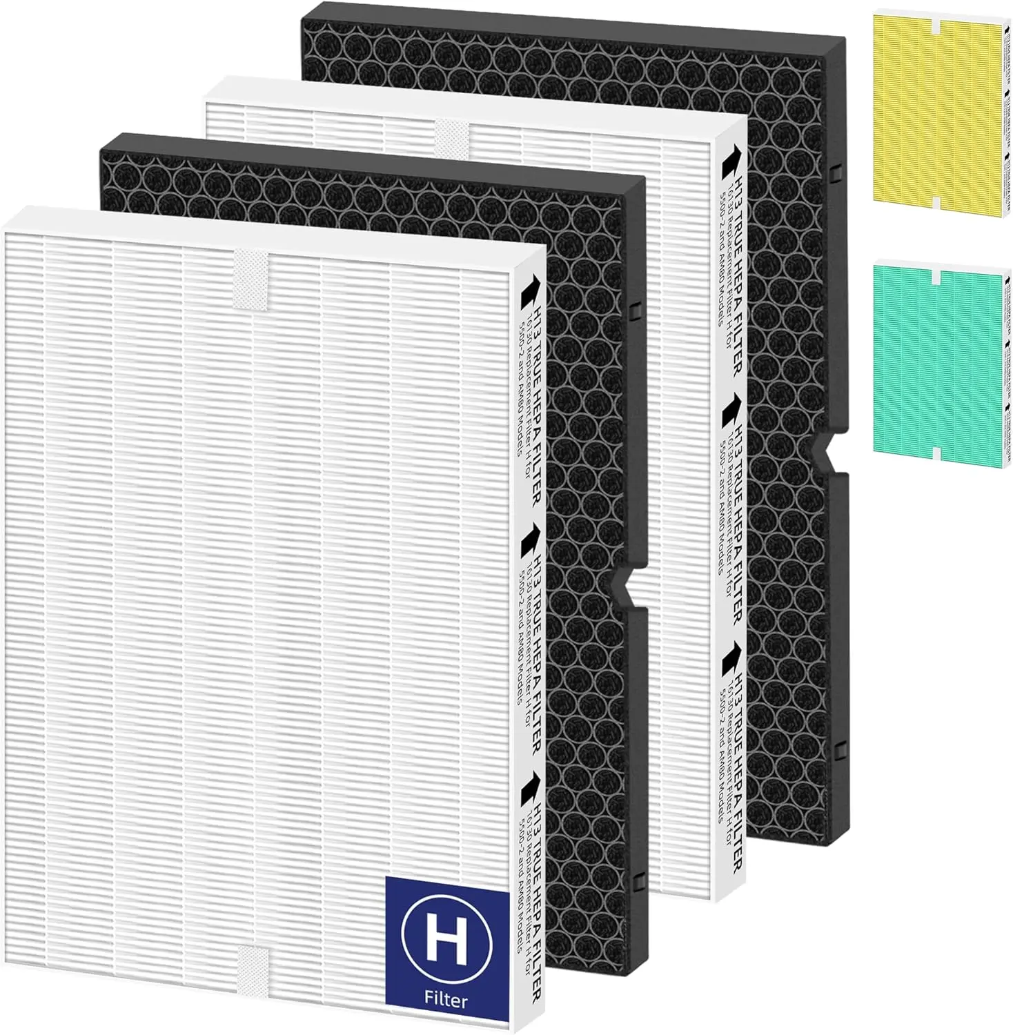 

116130 HEPA Replacement Filter H for 5500-2 Am80 Plasmawave Air Purifier,H13 True HEPA High-Efficiency Activated Carbon Fi