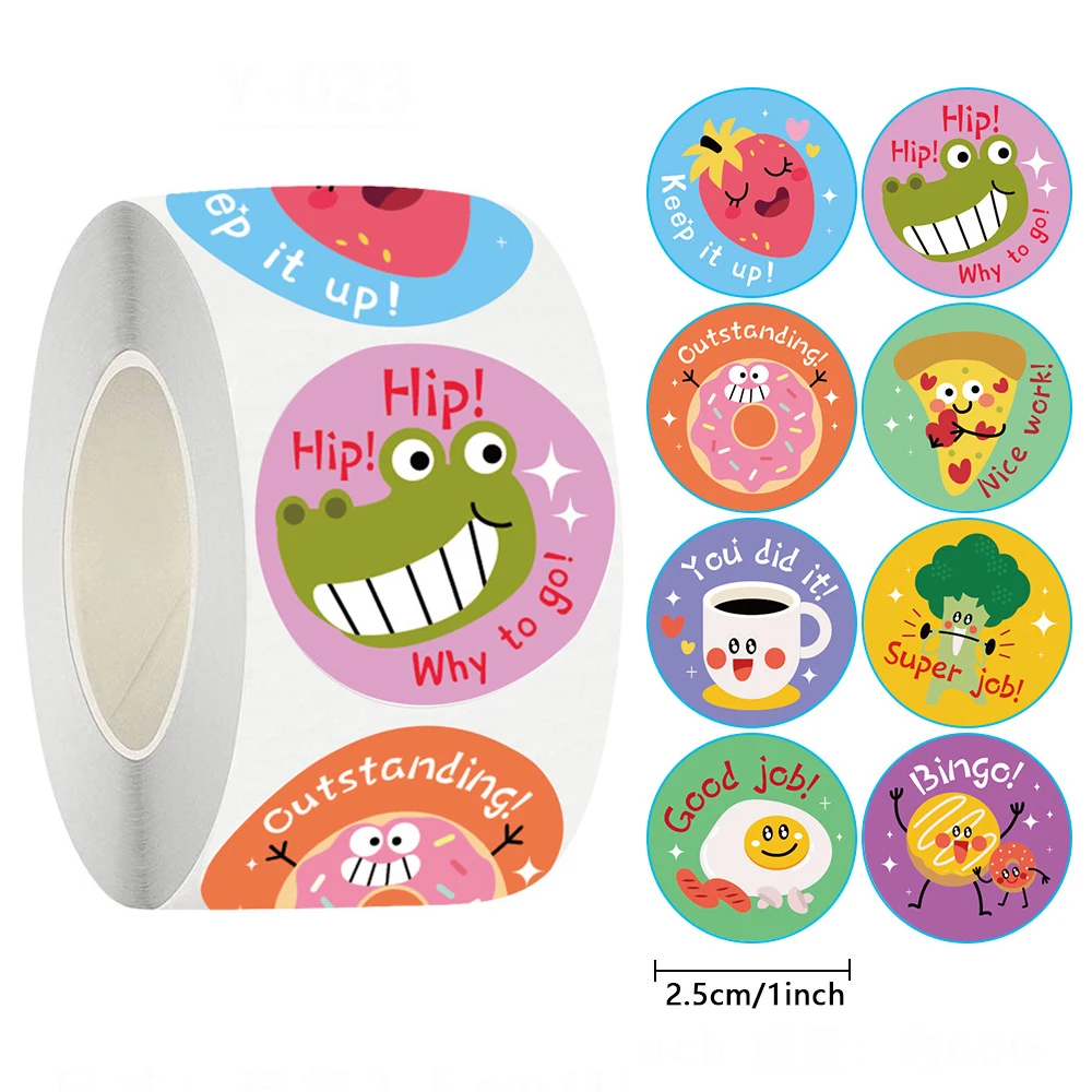 Наклейки в виде милых животных с надписью, 500 шт.