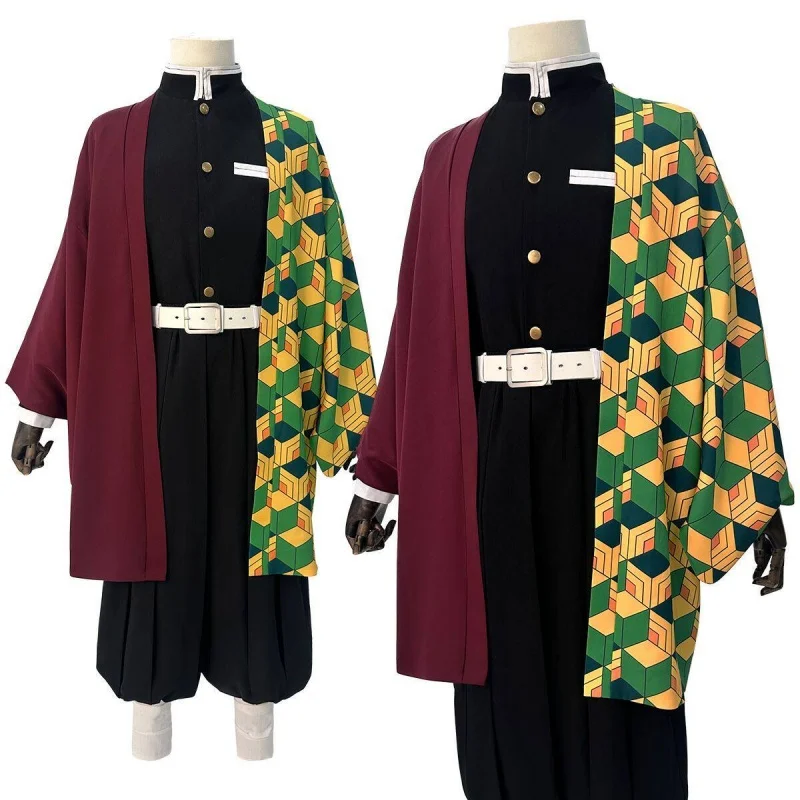 Disfraz de Cosplay de Giyu Tomioka de Demon Slayer, Conjunto Completo de Kimono Haori, Uniforme para Adultos, para Halloween, Conventos de Anime y Fiestas