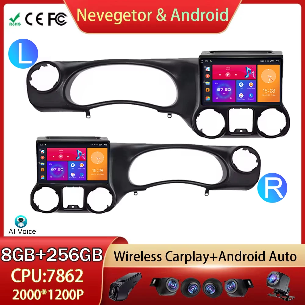 WIFI For Jeep Wrangler 3 JK 2011 - 2018 Android Auto Car Radio Head Unit Multimedia Video Player GPS Navigation 4G No 2din DVD