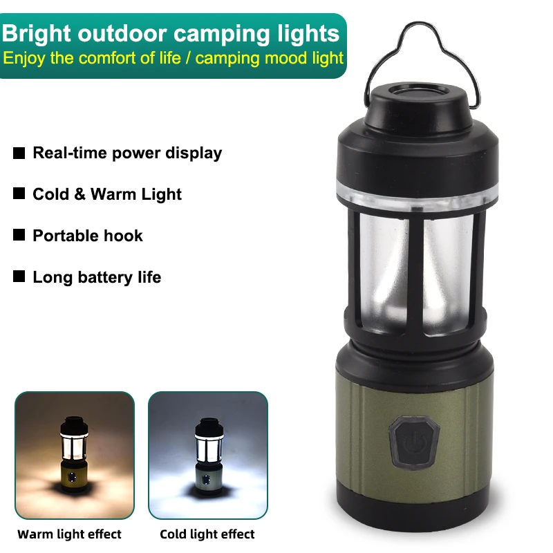 WEST BIKING Portable Camping Lantern USB Recharge 4 Lighting Modes Tent Light Flashlights Emergency Lamp for Outdoor Supplies