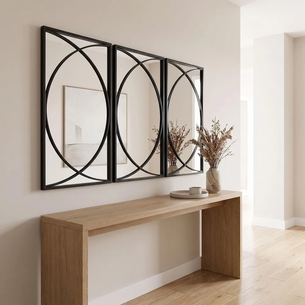Wall Mirror Decor Set of 3 Solid Anti Corrosion Metal Structure