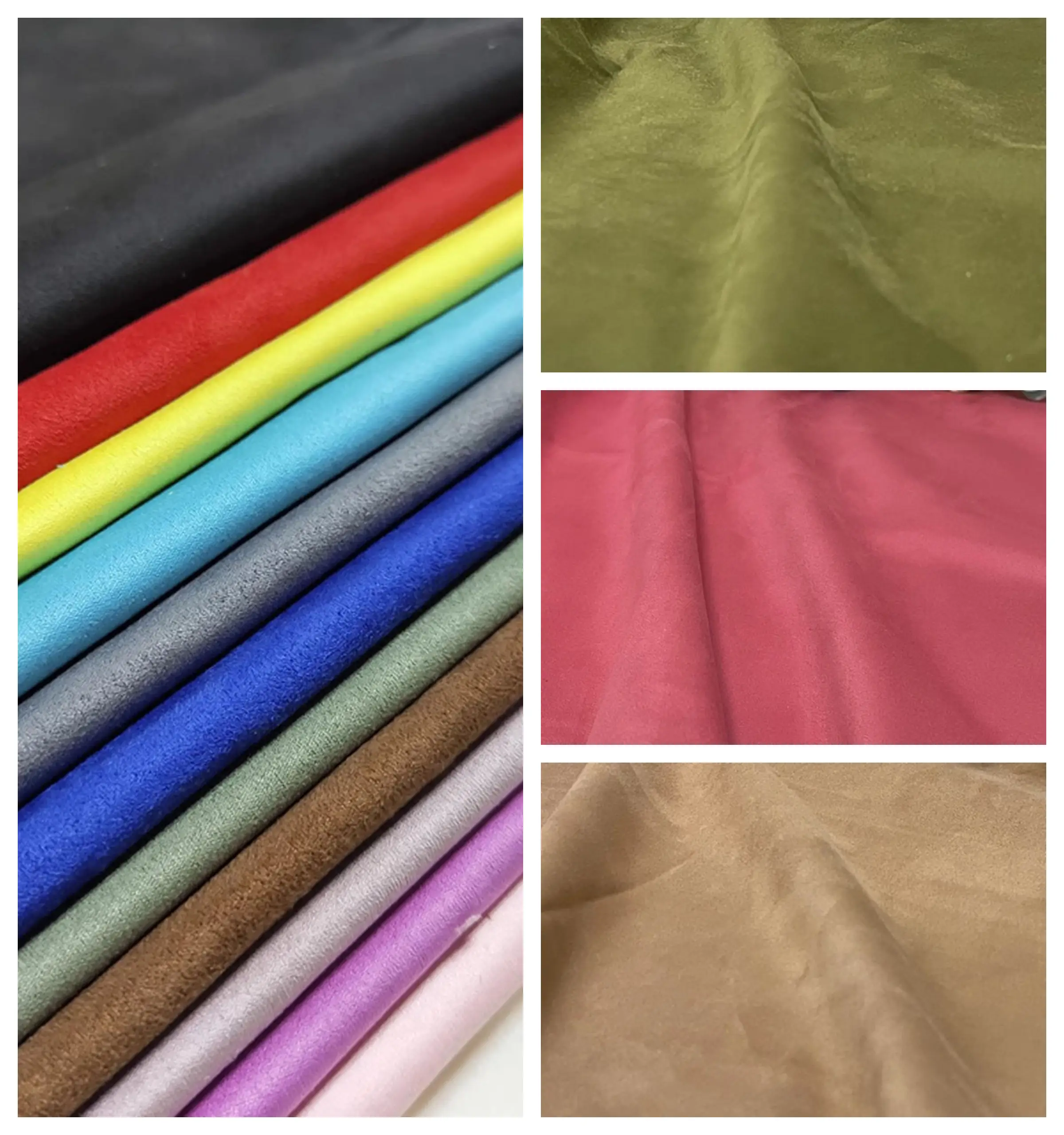 

Double-sided Microfiber Suede Fabric Plain By The Meter for Clothing Skirts Sofa Car Interior DIY Sewing Furniture Cloth White