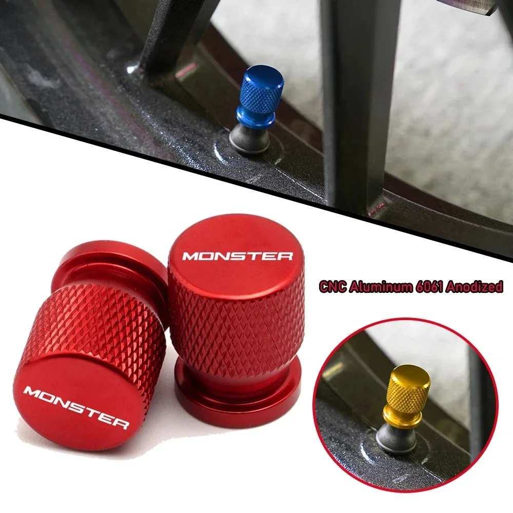 

For DUCATI Monster 620 695 696 795 796 800 Cover Wheel Tire Valve Stem Airtight Covers Cap with Logo Motorcycle Accessories