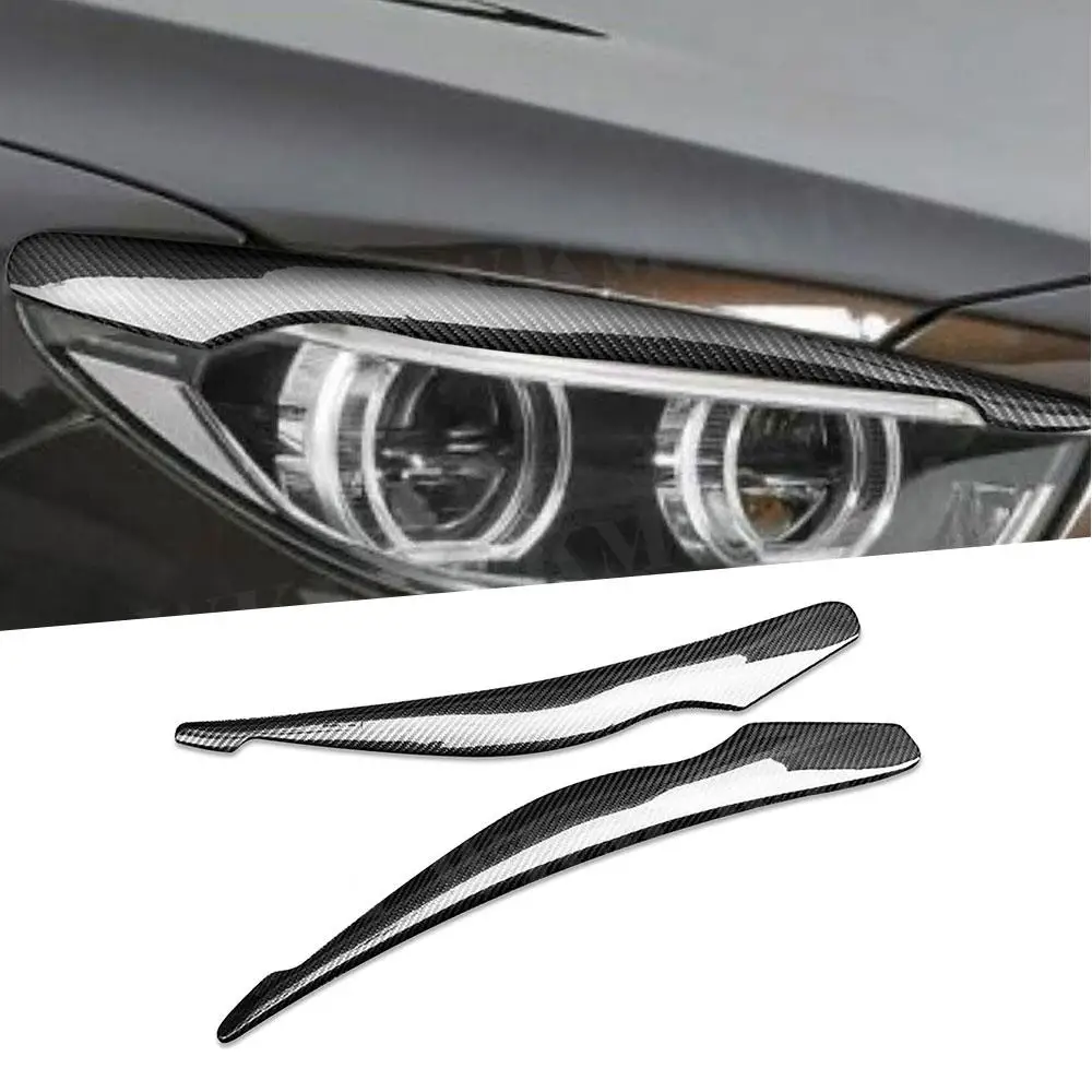 

Front Foglamp Eyelid Eyebrow Carbon Fiber Car Front Bumper Head Eyelid Eyebrow Trims Car Decor For BMW 5 Series GT F07 2009-2017