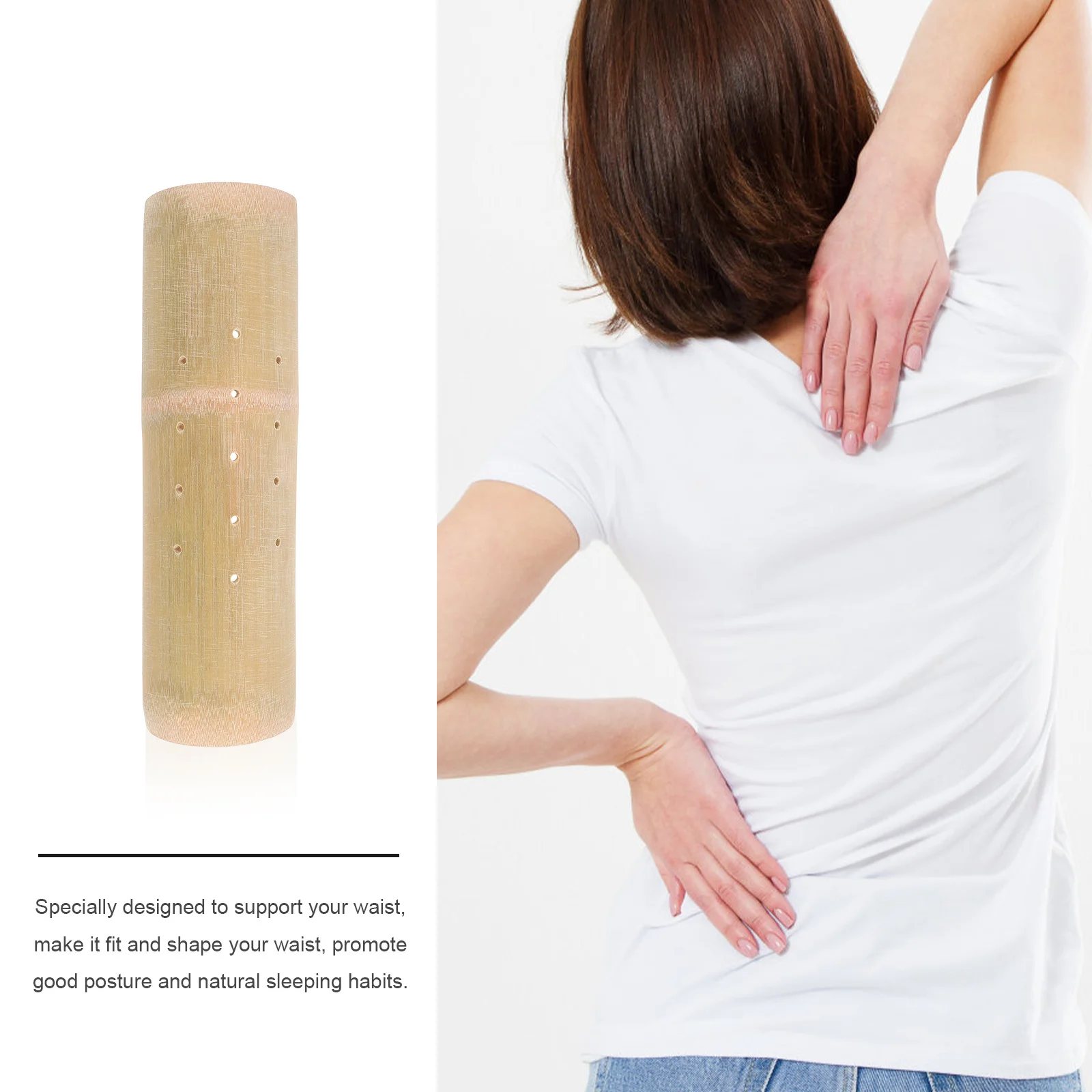 

U shaped Bamboo Cervical Pillow 7cm Height Single Neck Support Sleeping Pillows Promotes Posture Relief Pain