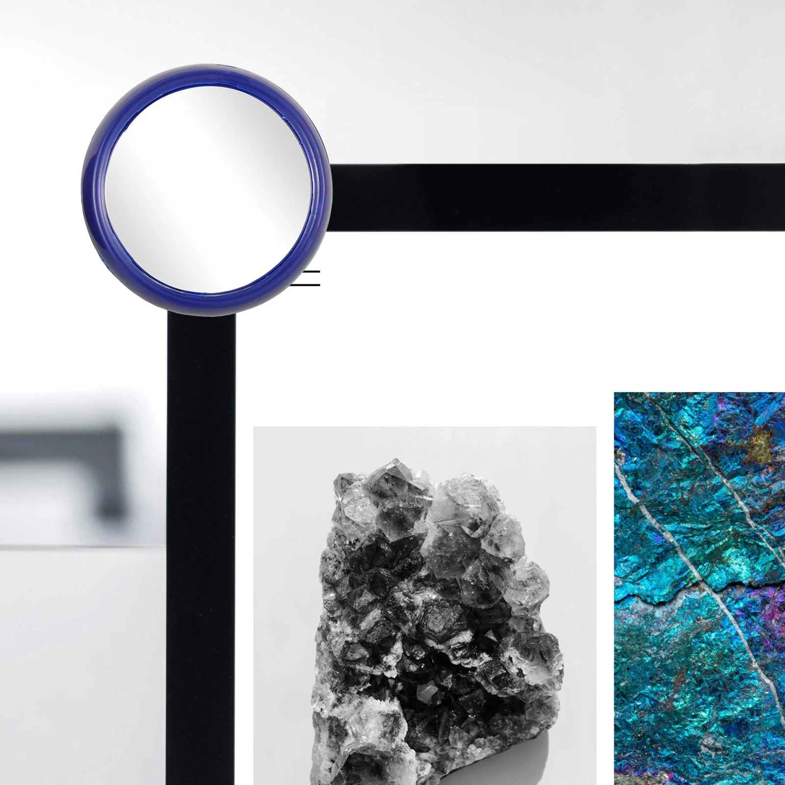 Rearview Mirror Computer Monitor See behind You Magnifier Blue Acrylic Lens Office