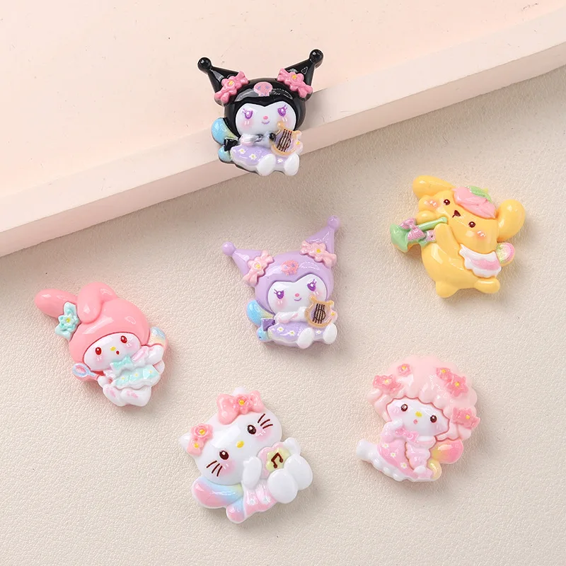 

100pcs Kawaii Flatback Resin Cartoon Sanrio Kulomi Series DIY for Scrapbook Phone Case Headwear Earrings Craft Decor Accessories