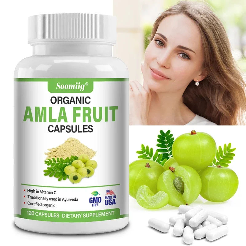 AMLA FRUIT CAPSULES - Antioxidant Plant Nutrition Green Superfood - Anti-Aging Skin Immunity Collagen Vitamin C Supplement