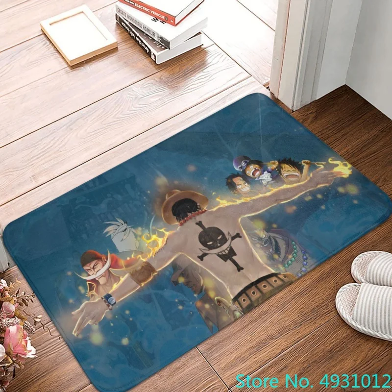 

Креативный 3D ковер с героями мультфильмов, аниме One Piece Ace, аниме-принт, украшение для гостиной, спальни, детский противоскользящий коврик для ползания