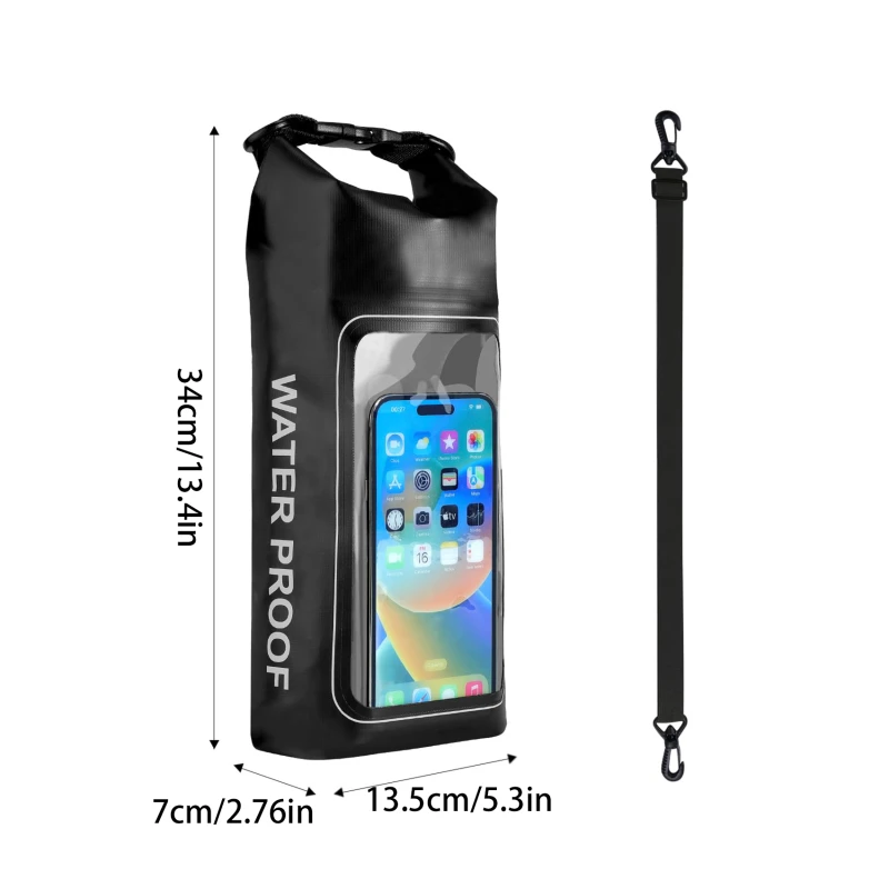 2L حقيبة جافة شاشة تعمل باللمس أكياس مقاومة للماء للرحلات الانجراف تجمع تصفح كاياك حقائب رياضية خارجية معدات التخييم