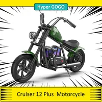 HYPER GOGO Cruiser 12 Plus Electric Motorcycle for Kids 24V 160W Moter 12'' Tires with Bluetooth Simulated Fog Display EU Plug