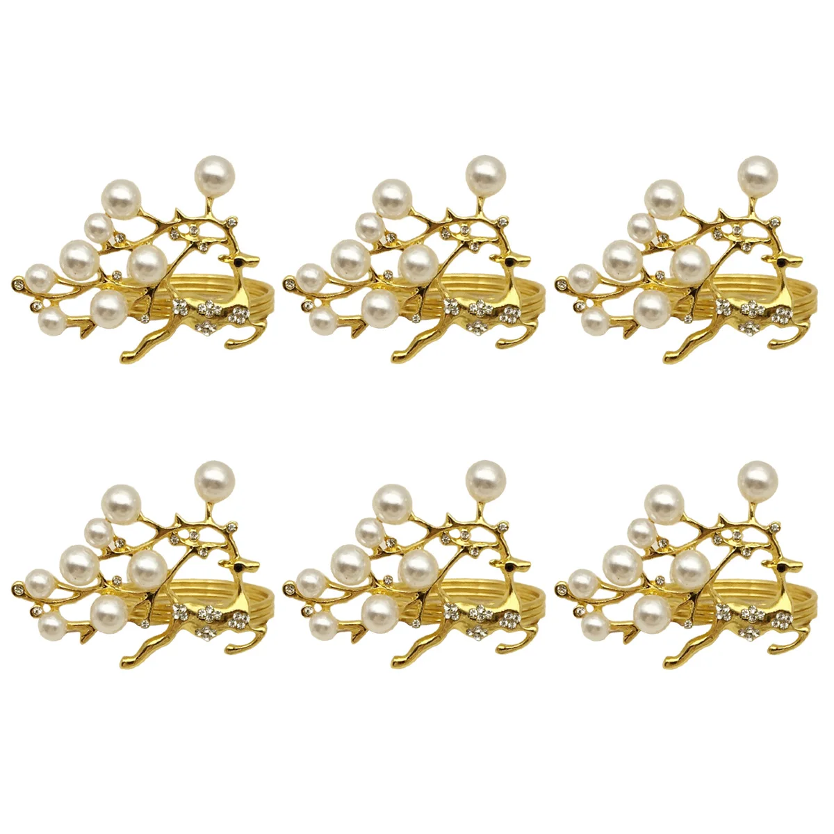 

6 Pcs Christmas Deer Napkin Ring Buckles for Decoration Decorative Table Rings Holders