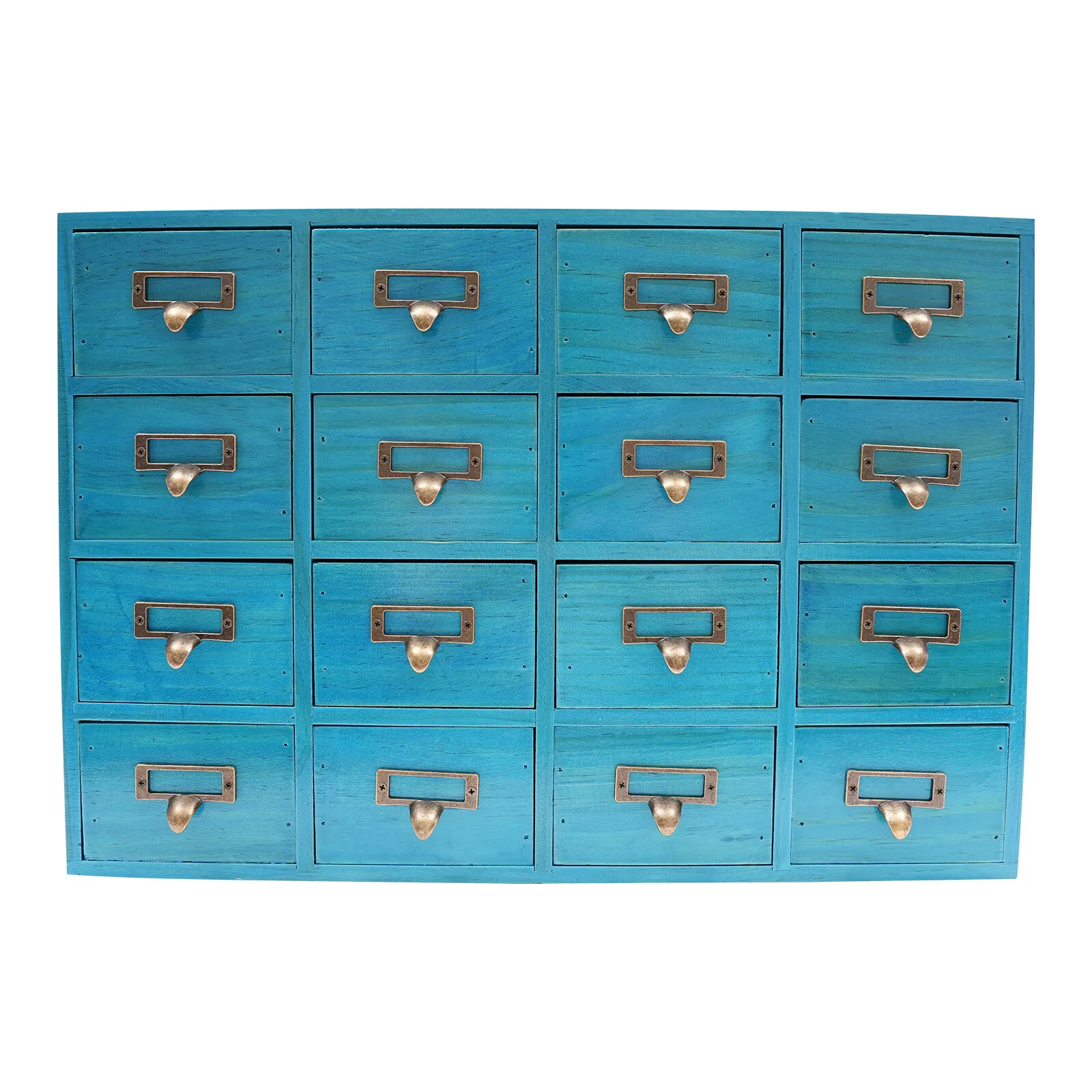 Sturdy Wooden Desk Apothecary Cabinet with Blue Finish, Ideal for Home and Office Use