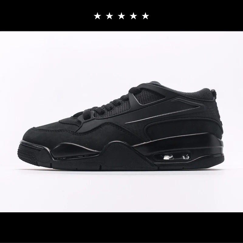 

North Summer Men's Classic Retro Baskeall Air-Cuioned oes Leather Surface ex All-Bla Comfortable Casual Sports Sn...