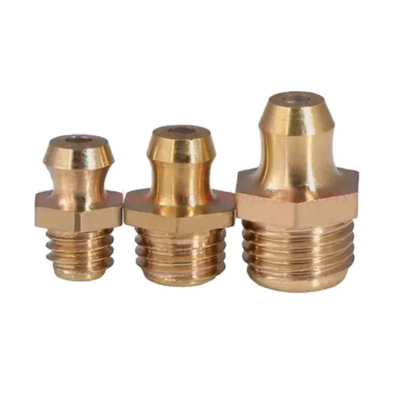 M4-M20 1Pc Brass Grease Nipple Metric Imperial Male Thread Straight Elbow Type Oil Zerk Fitting for Grease Gun