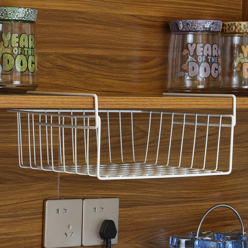 Under Shelf Table Storage Basket Rack Desk Wire Cabinet Hanging Rack Organizer