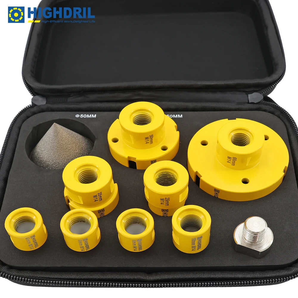 Diamond Drilling Bits 9pcs/Set 6pcs Drill Bit+Chamfer Bit+10mm Milling Bit+ HEX Adapter For Tile Porcelain Granite Marble Stone