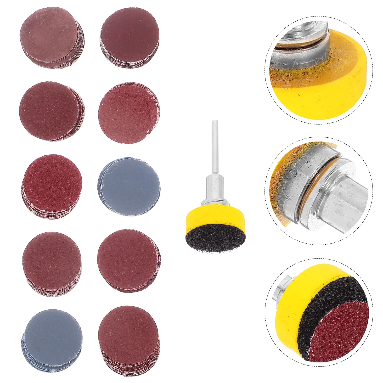 

100Pcs Backing Flocked Round Sanding Discs 25Mm Hook Loop Adhesive Abrasive Pads for Wood Metal Plastic Wet Dry Polishing Palm