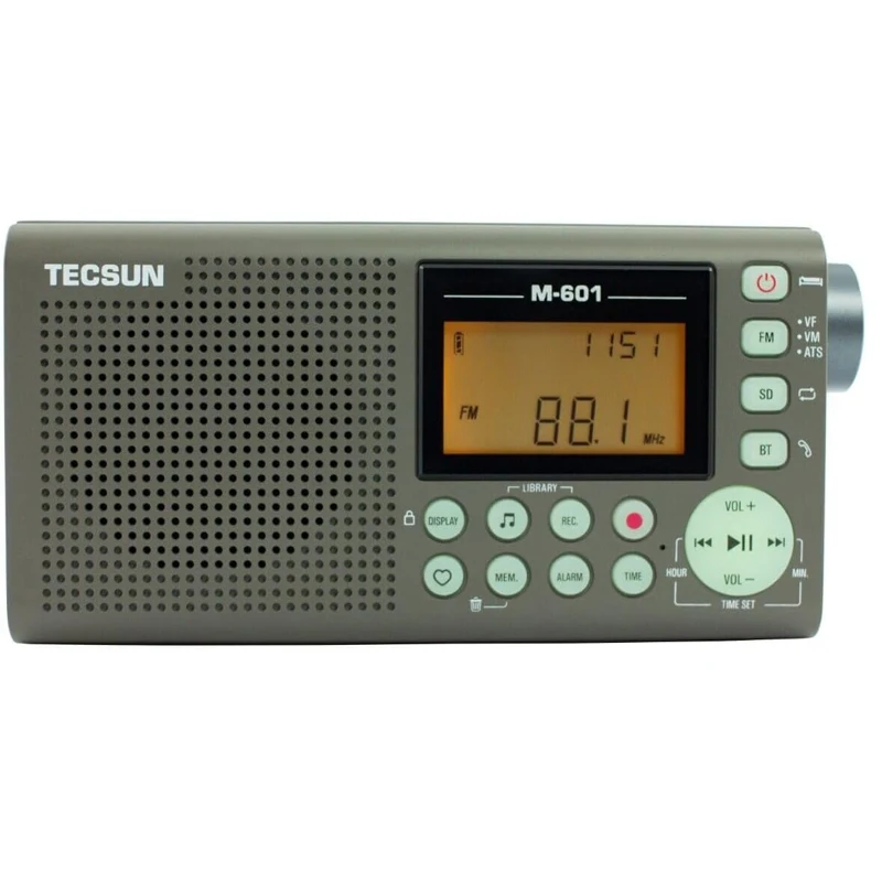 Tecsun M-601 Rechargeable Digital Portable FM Radio, Audio Recorder & Player with Bluetooth 5.0, USB-C Micro SD Card Slot