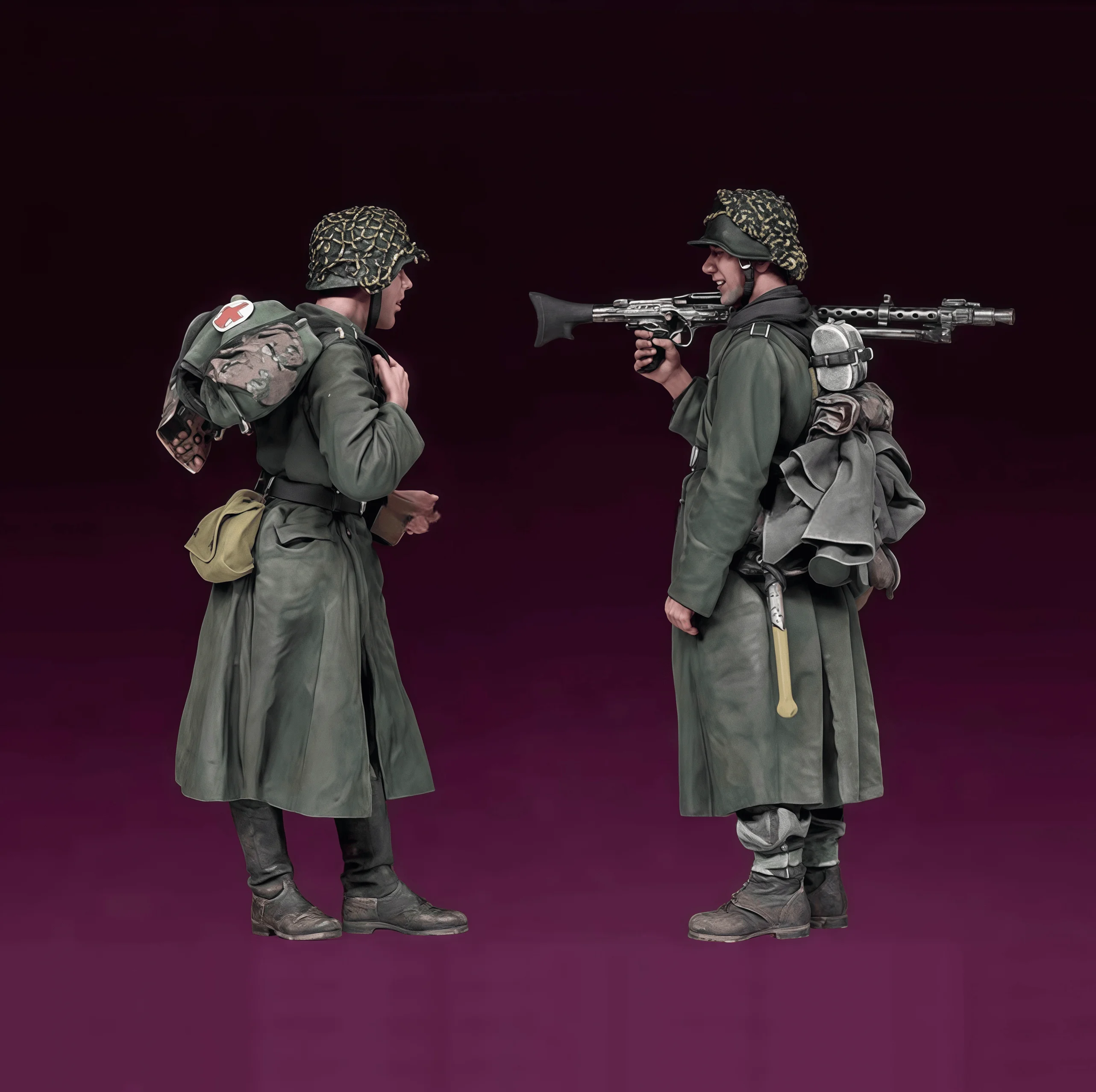 1/35 Casting Resin Model Kit, GK, Two Soldiers in Conversation, Unpainted