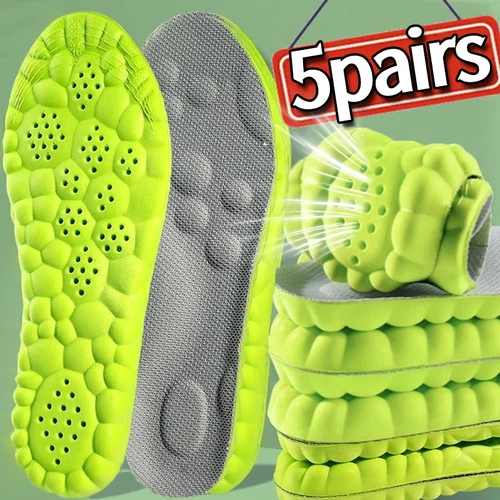 Imagen 2 del producto Plantillas deportivas para correr, zapatillas para hombre y mujer, suela de absorción de impacto de alta elasticidad, almohadilla transpirable, soporte ortopédico para arco 4D