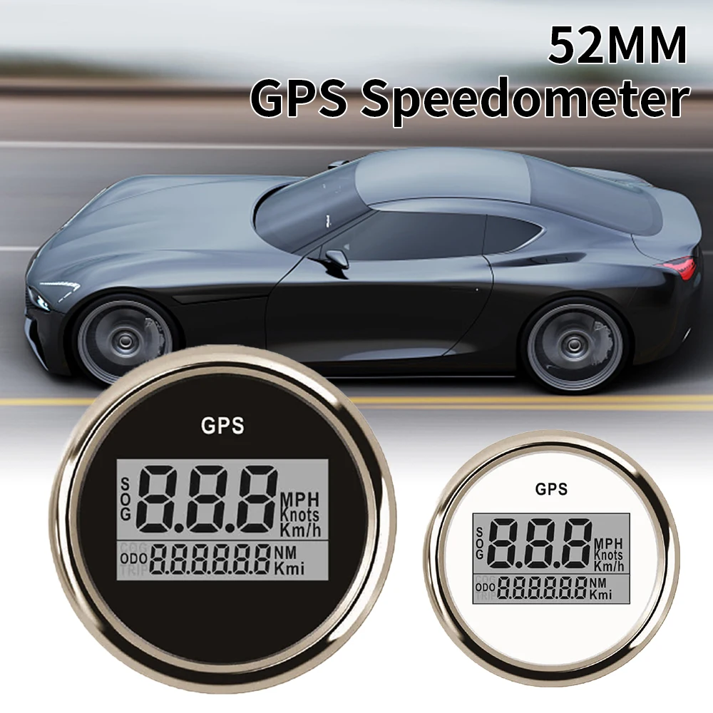 ELING 52mm Universal GPS Speedometer 0-999km/h 9-32V with Red Backlight for Car Motorcycle Truck Boat Yacht Shows ODO Waterproof