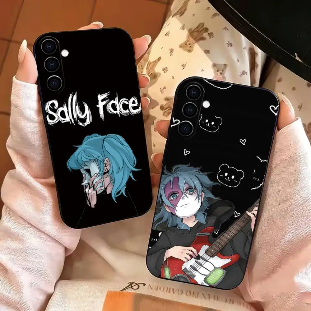 Sally Face Sal Fisher Gothic Horror Phone Case For Samsung Galaxy A73,A72,A71,A70,A53,A52,A51,Soft Silicone Black Cover