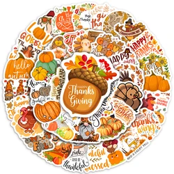 Thanksgiving Day Sticker Cartoon Cute Children DIY Scrapbooking Gift Decoration Decals Seal Stickers PVC Waterproof Funny Kawaii