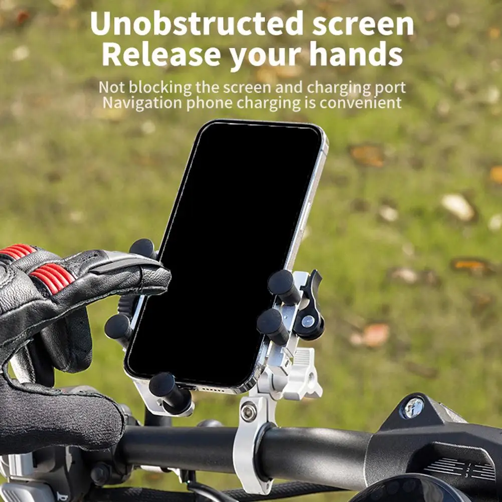 

1Pc Universal Motorcycle Phone Stand 2025 New Alloy Phone Bracket Shock-Absorbing Navigation Holder Rotary 360° Adjustable X9I0