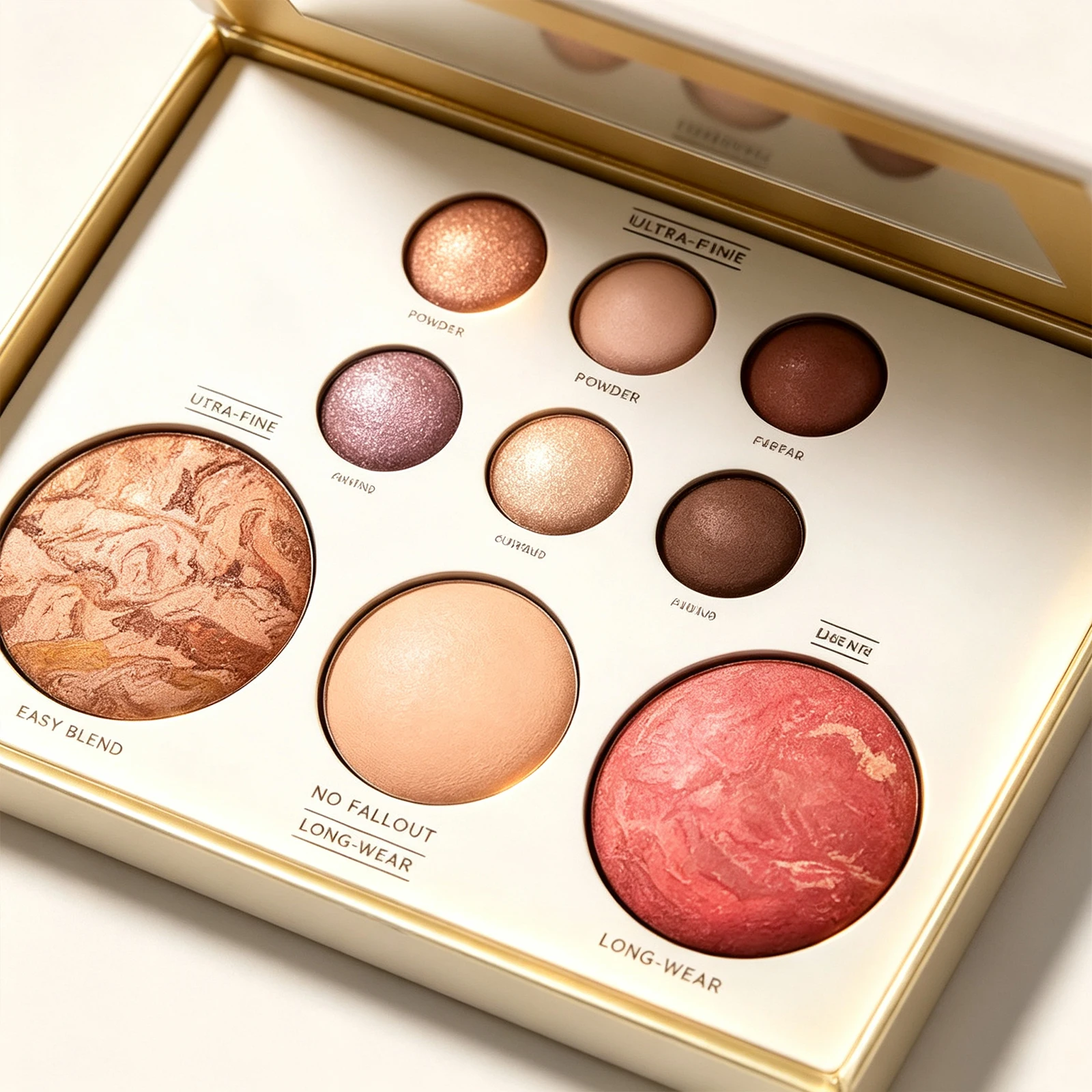 All In One Eyeshadow Palette Blush Highlighter Contour 3 in 1 Daily Makeup Kit Natural Finish Portable