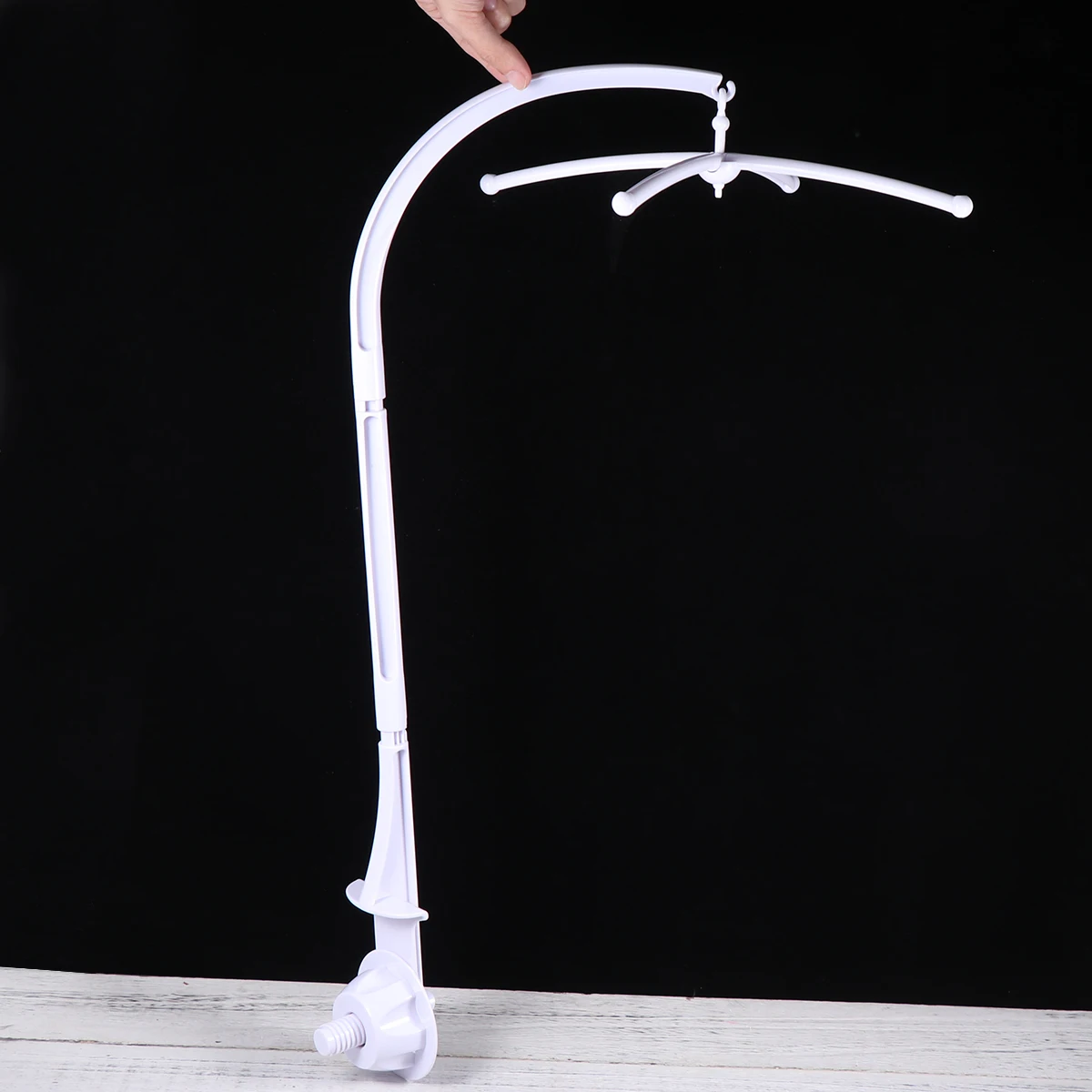 

66Cm Baby Crib Mobile Bed Bell Rack Holder Arm Bracket Replacement Universal White Sturdy Abs Rotatable Newborn Toddler Under 3