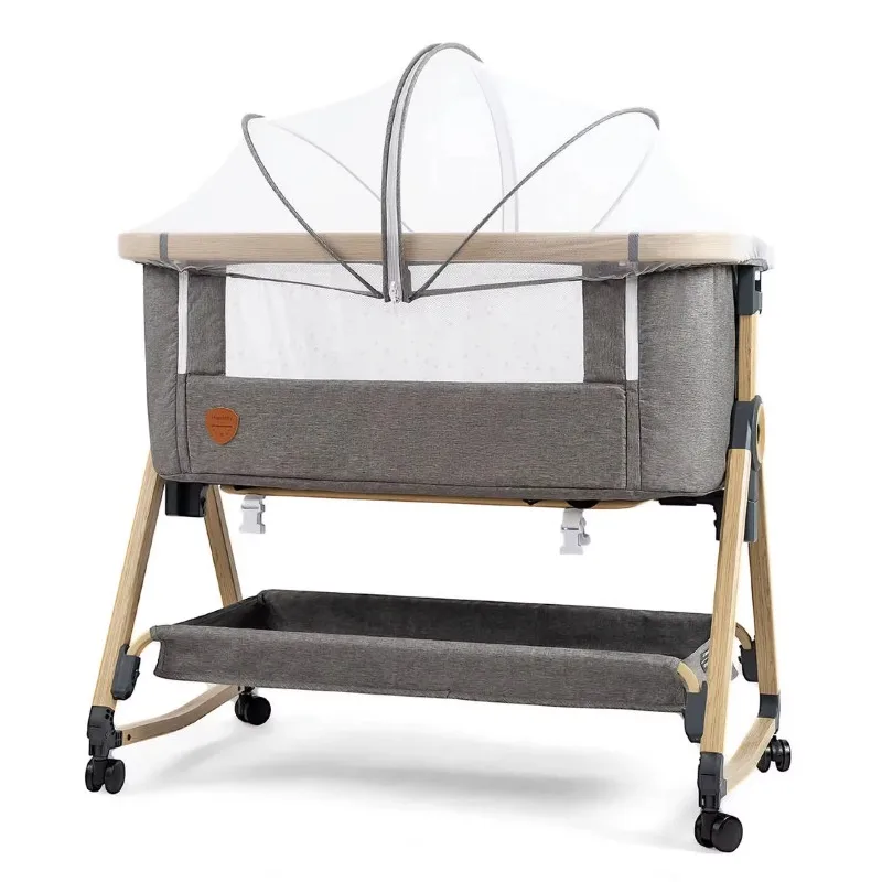 2026 Playkids Aluminium Baby Cot Crib Folding Baby Bed Cradle Portable New Cradle For Baby Kids' Cribs