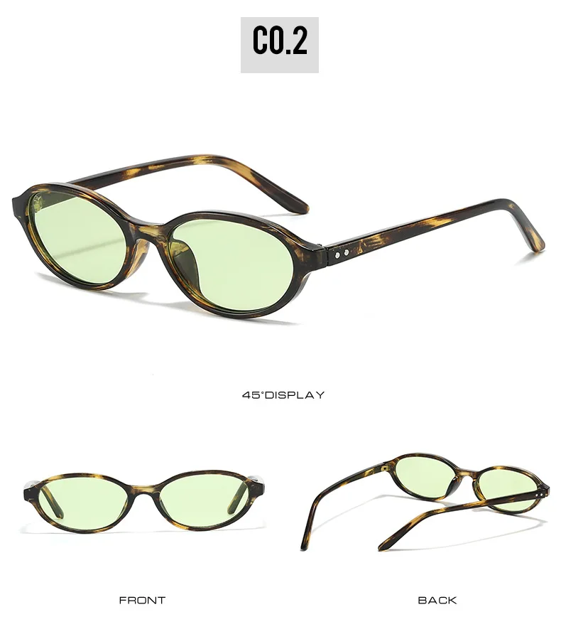 SO&EI Neue Kleine Sonnenbrille Frauen Mode Blau Grün Shades UV400 Retro Nieten Männer Punk Sonnenbrille – Detail 8