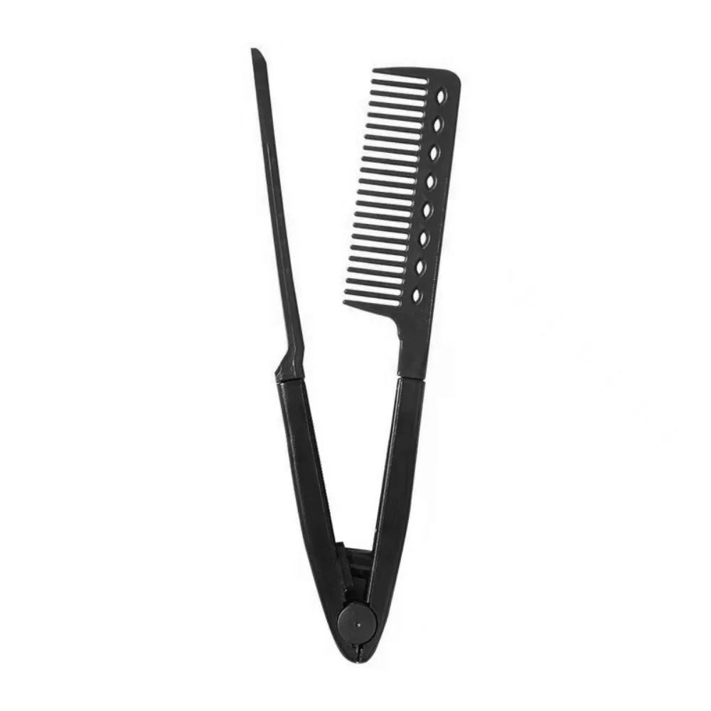 1pcs DIY Folding V Type Hair Straightener Brush Hairdress Tool Hairdressing Combs Natural Hair Styling Curling Comb Hair