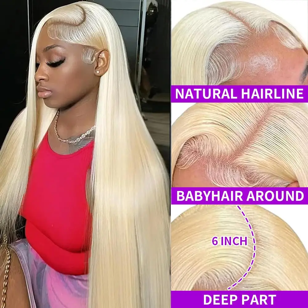 613 Hd Lace Frontal Wig 13x6 Blonde Lace Front Wig Human Hair 30 Inch 13x4 Honey Blond Bone Straight Human Hair Wigs For Women image 3
